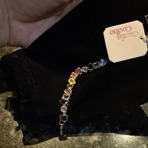 NWT Camila Coelho Multicolor Rainbow Viral Gemstone Bracelet HTF